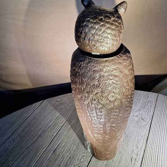 Owl Decoy Scarecrow Plastic Bobble Head Cream and Brown Dalen Products - Picture 7 of 11